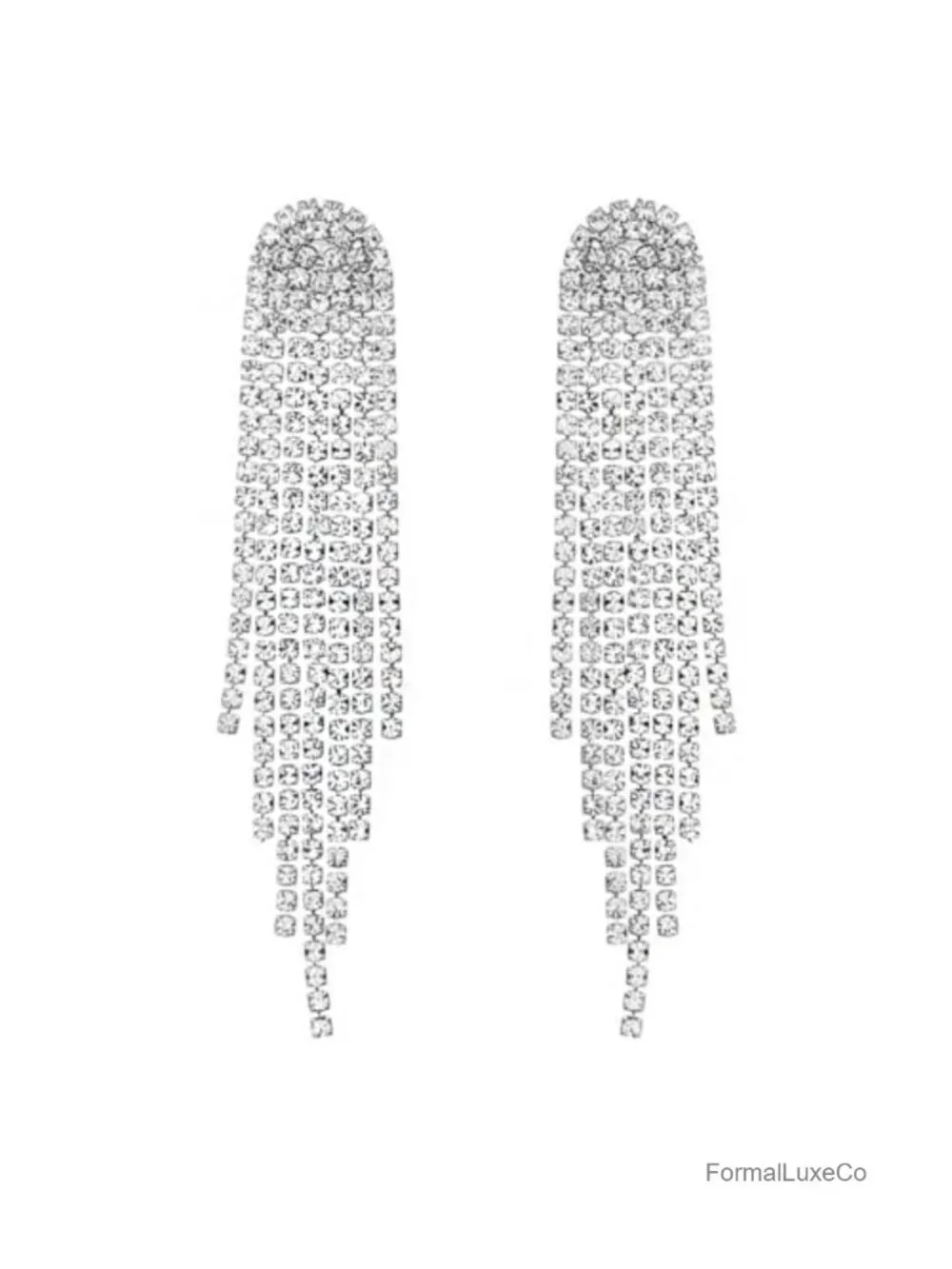 Rhinestone Crystal Tassel Long Dangle Earrings for Women Wedding Party